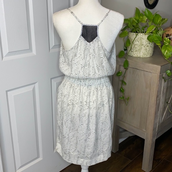 BCBGeneration Black/White/Seafoam Racer Back With Mesh Pocketed Dress Size M - Picture 2 of 10